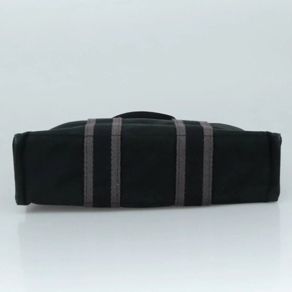 HERMES Fourre Tout PM Tote Bag Canvas Black Gray Auth 103394 - Picture 7 of 16